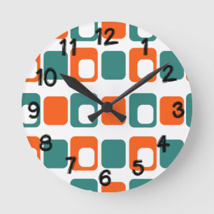 Reloj Redondo Mediano Open and Closed Rectangles