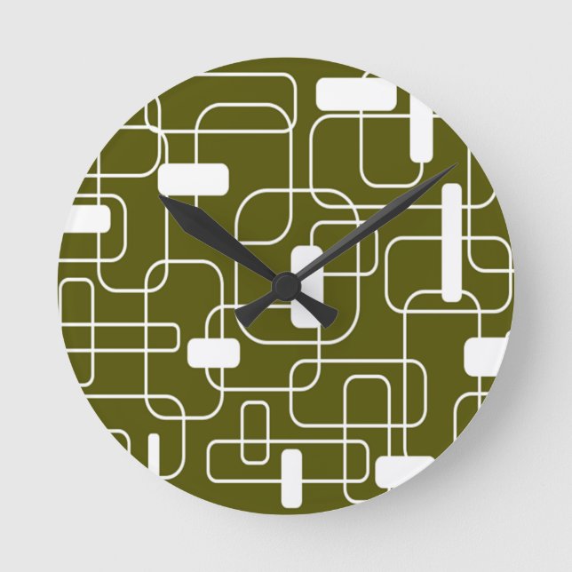 Reloj Redondo Mediano Open and Closed Rectangles – Camo  (Anverso)