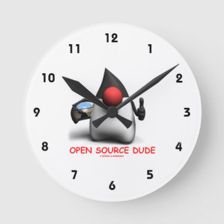 Reloj Redondo Mediano Open Source Dude (duque de desarrolladores de soft