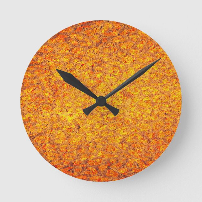 Reloj Redondo Mediano Orange Abstract Painting (Anverso)