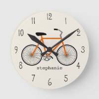 Orange Bicycle Clock