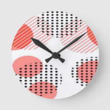 Orange Circles with Black Polka Dots pattern