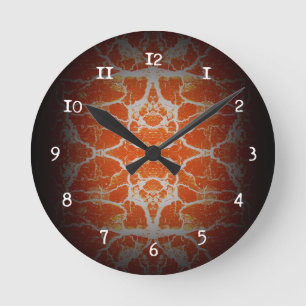 Reloj Redondo Mediano Orange kaleidoscope pattern