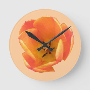 Reloj Redondo Mediano Orange Tulip Wall Clock