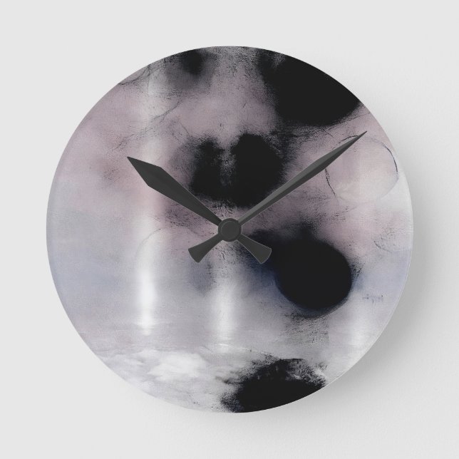 Reloj Redondo Mediano Órbita Rubor Abstracto (Anverso)