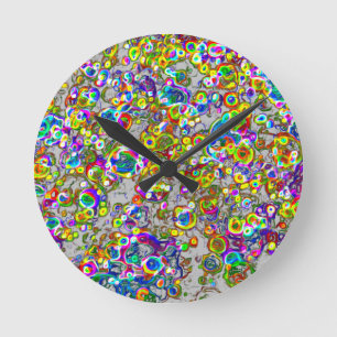 Reloj Redondo Mediano Orbs de diseño orgánico estilo esferoides