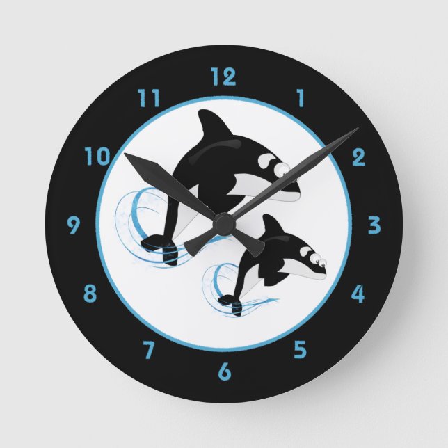 Reloj Redondo Mediano Orca de la orca (Anverso)