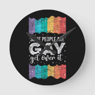 Reloj Redondo Mediano Orgullo LGBT Arcoíris Vintage Algunas Personas Son