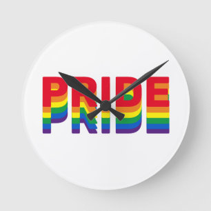 Reloj Redondo Mediano Orgullo lgbt lgbtq queer colores retro arcoiris ga