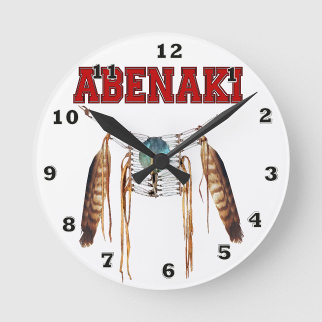 Reloj Redondo Mediano Orgulloso de ser Abenaki (Anverso)