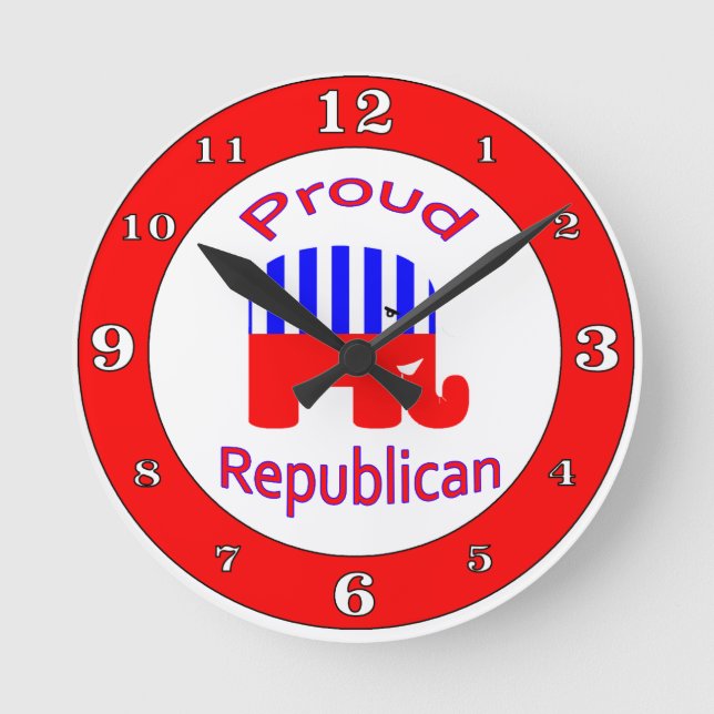 Reloj Redondo Mediano Orgulloso republicano numerado (Anverso)
