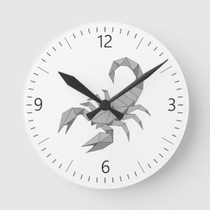 Reloj Redondo Mediano origami escorpión
