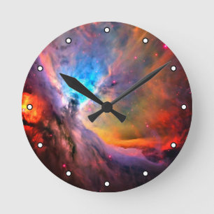 Reloj Redondo Mediano Orion Nebula Espacio Galaxia puntos de alto contra