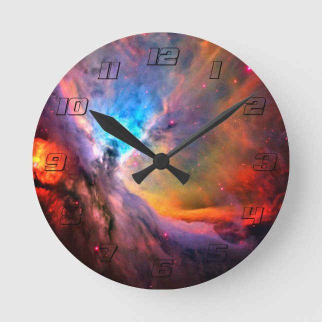 Reloj Redondo Mediano Orion Nebula Space Galaxia de alto contraste (Anverso)