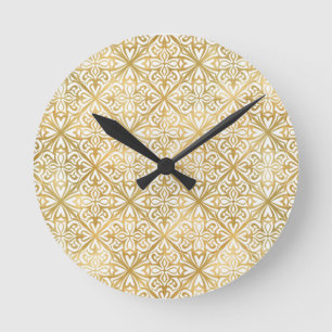 Reloj Redondo Mediano Ornamento Dorado