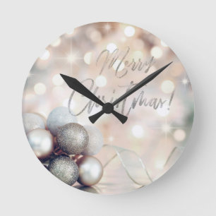 Reloj Redondo Mediano Ornamentos navideños de Feliz