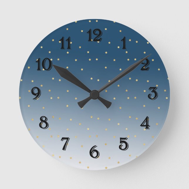 Reloj Redondo Mediano Oro Stars Sky Shine Bright Ombre (Anverso)