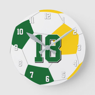 Reloj Redondo Mediano oro verde o CUALQUIER equipo colores de los niños 