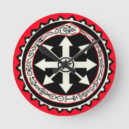 Reloj Redondo Mediano Oroburos con estrella del caos