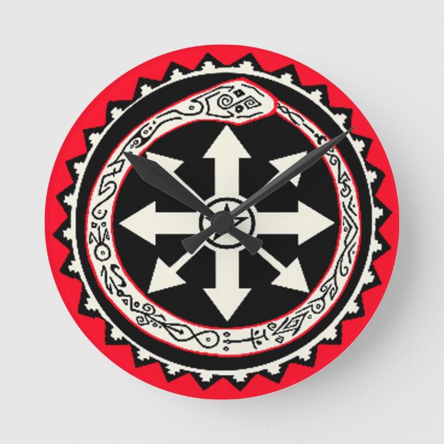 Reloj Redondo Mediano Oroburos con estrella del caos (Anverso)