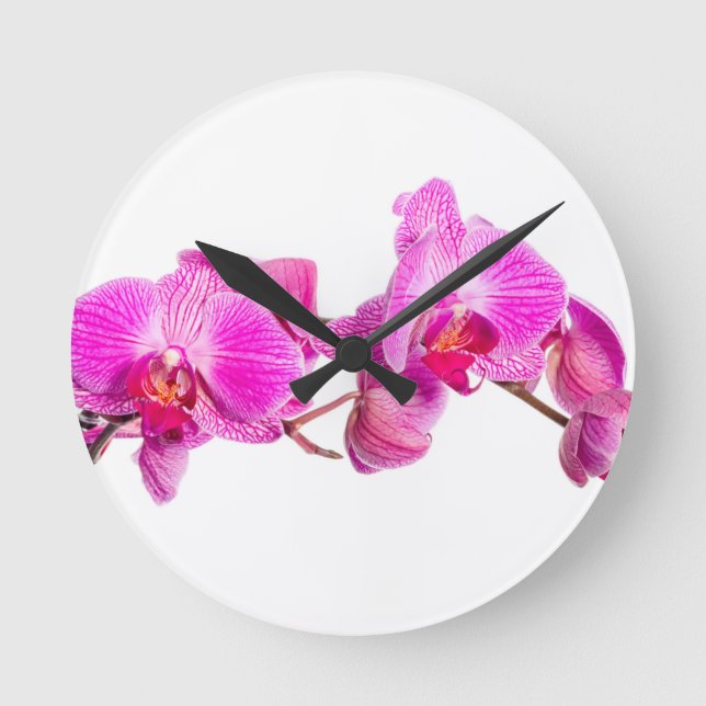 Reloj Redondo Mediano Orquídea (Anverso)