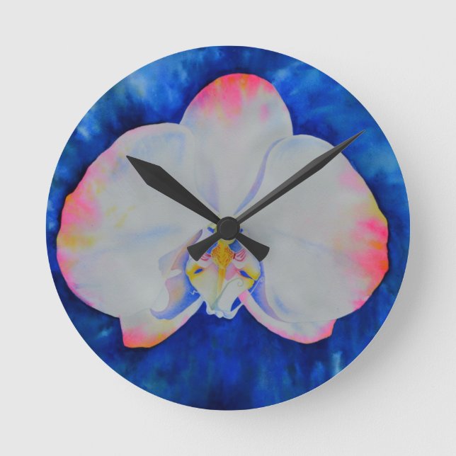 Reloj Redondo Mediano Orquídea Rubor rosa (Anverso)