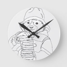 Reloj Redondo Mediano Oso con sándwiches