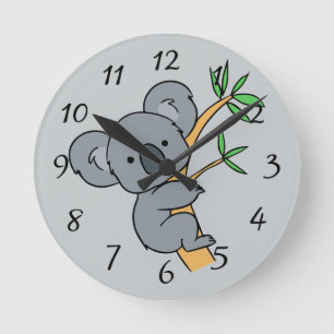 Reloj Redondo Mediano Oso de koala animado