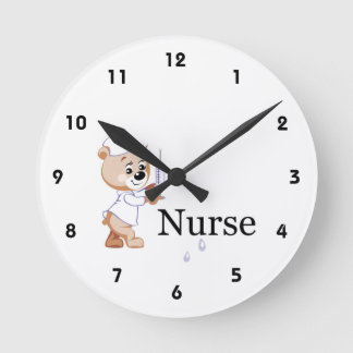 Reloj Redondo Mediano Oso de la enfermera