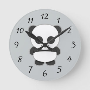 Reloj Redondo Mediano Oso de panda animado