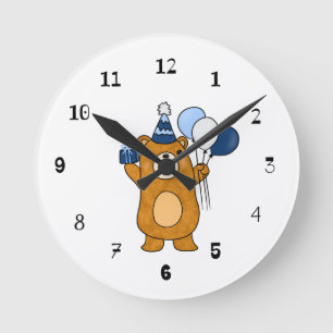 Reloj Redondo Mediano Oso de peluche