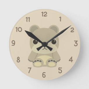 Reloj Redondo Mediano Oso de peluche adorable