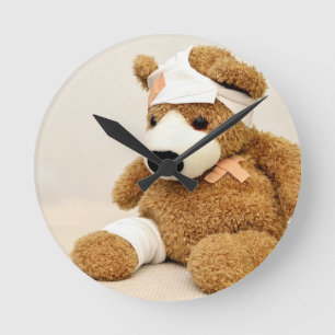 Reloj Redondo Mediano oso de peluche personalizado
