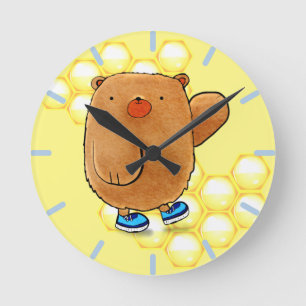 Reloj Redondo Mediano Oso dulce de miel