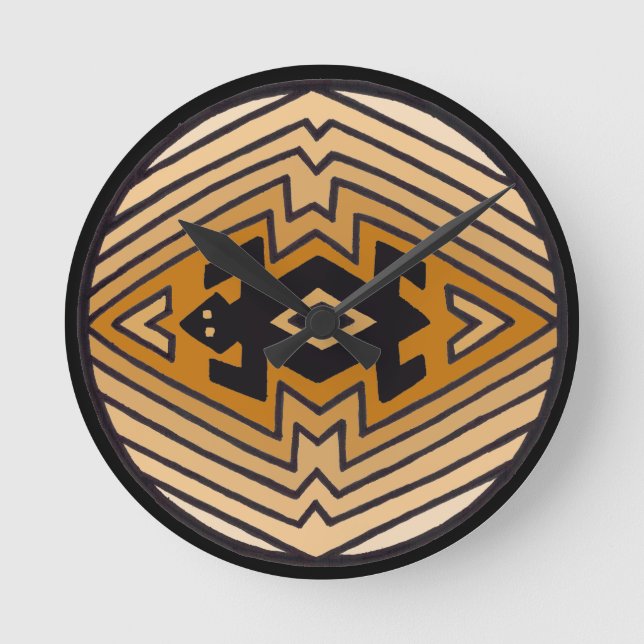 Reloj Redondo Mediano Oso Mimbres nativo americano (Anverso)