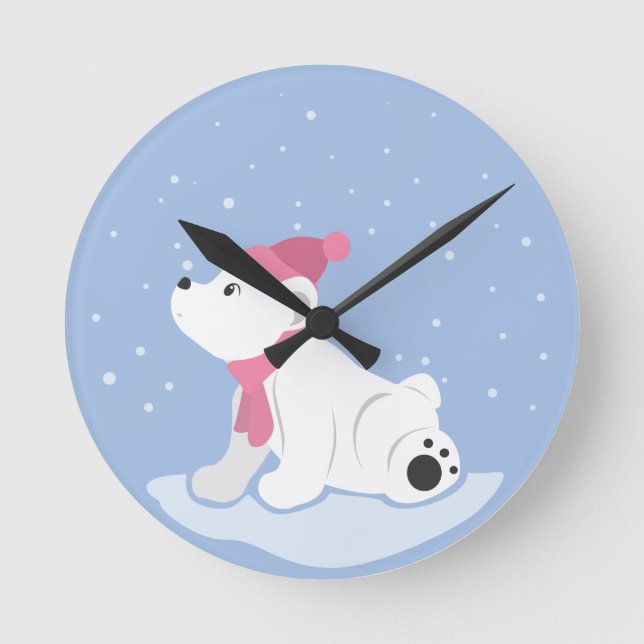 Reloj Redondo Mediano Oso polar (Anverso)