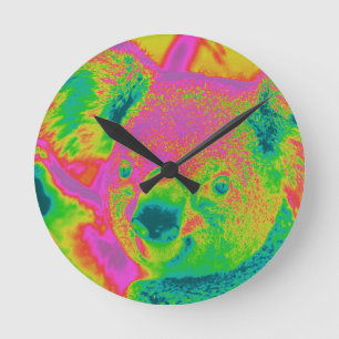 Reloj Redondo Mediano osos de koala fluorescente
