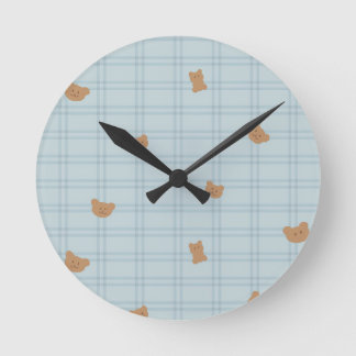 Reloj Redondo Mediano Osos de peluche dulces patrón continuo – Bebé lind