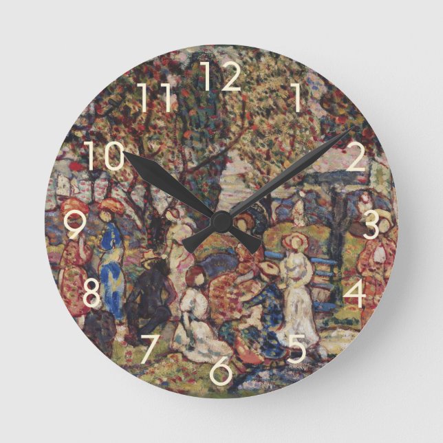 Reloj Redondo Mediano Otoño de Maurice Prendergast, Bella Artes de Vinta (Anverso)