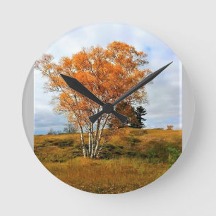 Reloj Redondo Mediano Otoño en el lago Michigan