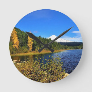 Reloj Redondo Mediano Otoño en el lago Trillium, OR