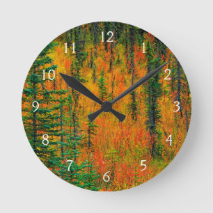 Reloj Redondo Mediano Otoño en una pradera