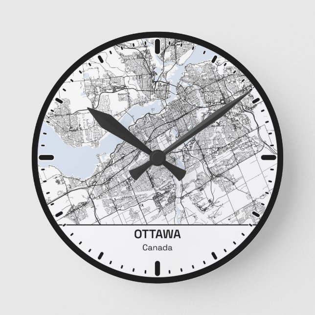 Reloj Redondo Mediano Ottawa Clock City Line Art (Anverso)