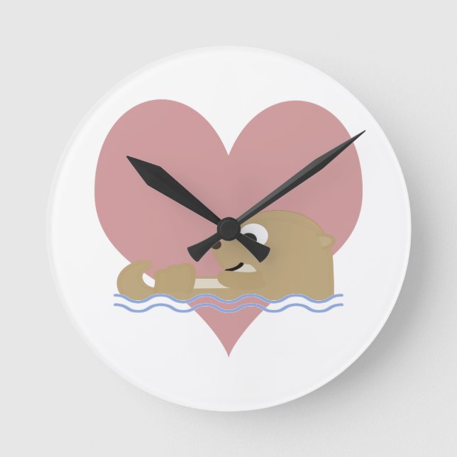 Reloj Redondo Mediano Otter Love (Anverso)