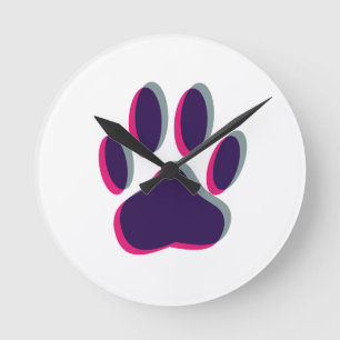 Reloj Redondo Mediano Out of Focus Dog Paw Print