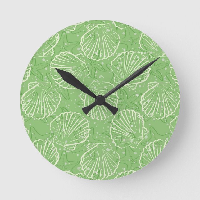Reloj Redondo Mediano Outline seashells (Anverso)