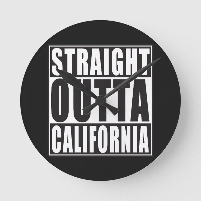 Reloj Redondo Mediano Outta recto California (Anverso)