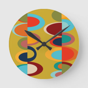 Reloj Redondo Mediano Ovalaciones retro