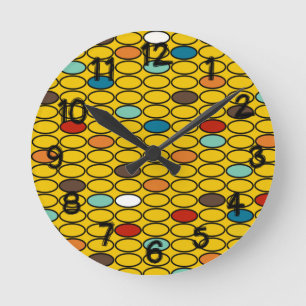 Reloj Redondo Mediano Ovales de Oro de los años 1970