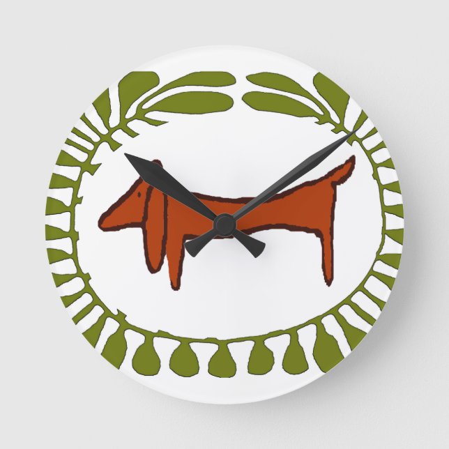 Reloj Redondo Mediano Óvalo del Dachshund (Anverso)